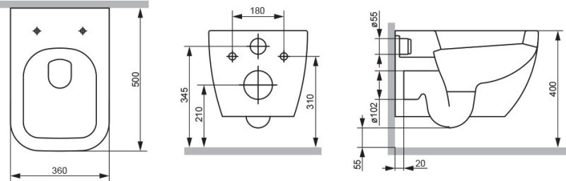 Подвесной унитаз AM.PM Gem C901701SC